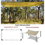 Toile d'ombrage de Jardin - Filet d'ombrage résistant avec œillets renforcés, piège d'ombrage pour Pare-Soleil de terrasse - 3/4 mètres Marron – Image 2