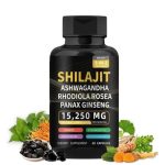 Shilajit Capsules Himalayan 8-en-1 Concentré Organique- 15250MG d'ingrédients actifs par portion - 60 Capsules