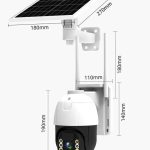 Camera de Surveillance - À distance solaires - Rotation 360° solaires - EseCloud - Blanc