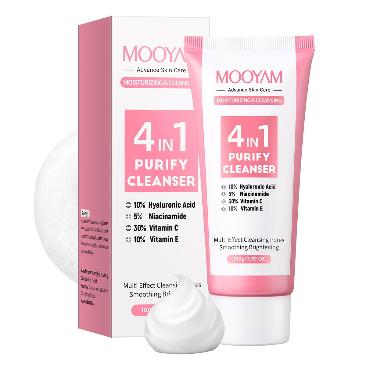 gvc.product.image_.1771522351659.f4b7ba26-3a6c-4333-b8d0-125c46cef951.jpeg Nettoyant Visage Purifiant 4-en-1 MÔOYAM – Hydratant – Vitamine C, E, Niacinamide & Acide Hyaluronique (100g) – Image 1