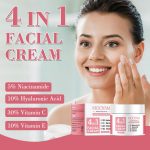 Crème Visage MOOYAM 4-en-1 – Soin Anti-Âge Complet : Vitamine C (30%), Acide Hyaluronique, Niacinamide & Vitamine E – Hydratation Profonde, Anti-Rides et Éclat – 50g – Image 6