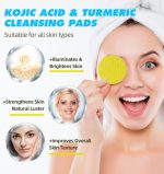 Tampons Nettoyants à l'Acide Kojique et Curcuma ikzee® – Éclat Naturel, Anti-Imperfections et Nettoyage Profond – 60 Pièces – Image 3