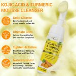 Nettoyant Mousse Acide Kojique & Curcuma – Éclat du Teint & Anti-Imperfections – Avec Brosse Exfoliante Intégrée – YECUCE  – 150ml – Image 4