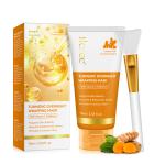 Masque de Nuit "Overnight Wrapping Mask" au Curcuma, Rétinol et Vitamine C – Anti-Âge, Éclat et Fermeté – 75ml avec Pinceau Applicateur Offerte au Collagène et Acide Hyaluronique – 75ml avec Applicateur