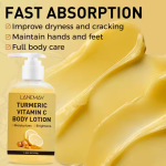 Lait Corporel au Curcuma et à la Vitamine C – Hydratant, Illuminateur et Nourrissant – Absorption Rapide – 200g – Image 5