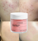 LANEMAY Collagen Gel Toner Pads – 100 Disques Tonifiants aux Peptides de Collagène & Ferments Galactomyces