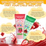 Duo Dentifrice pour bébé YECLUCE – Sans fluor, anti-cavités, saveurs fruits, sûr en cas d'ingestion (60g)x2 – Image 2