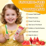 Duo Dentifrice pour bébé YECLUCE – Sans fluor, anti-cavités, saveurs fruits, sûr en cas d'ingestion (60g)x2 – Image 5
