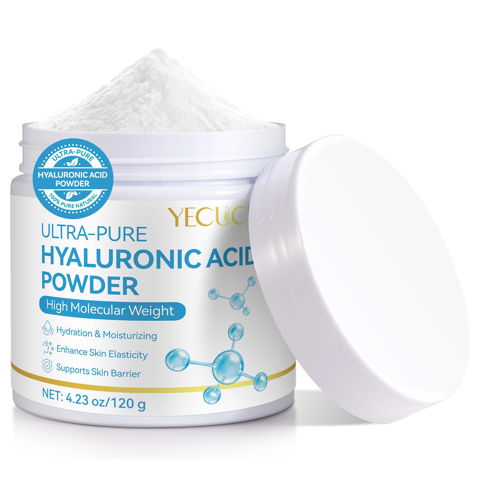 gvc.product.image_.1773500140659.ec090313-a0e7-4e2a-abce-f7454dda6dfe.jpeg Poudre d'Acide Hyaluronique Ultra-Pure (120g) – Hydratation Intense & Technologie Bimoléculaire – Pour Sérums DIY, Crèmes et Soins du Corps - YC – Image 1