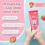 Dentifrice pour Bébé ATOANY – Sans Fluor, Comestible & Goût Fraise, Soin Doux pour Dents de Lait (60g) – Image 4