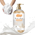 Gel Douche Gommage UAZAN au Lait de Chèvre – Éclat, Hydratation et Exfoliation (500ml) – Image 6