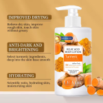 Lotion Corporelle Clarifiant au Curcuma et Acide Kojique (300ml) – Anti-Taches, Hydratation Intense et Protection SPF 50 – Pour une Peau Lisse et Éclatante – Image 3
