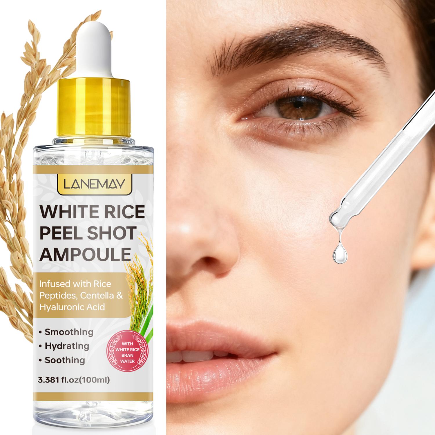 gvc.product.image_.1775064953824.a3bf9c45-2f02-419f-a099-8f96304f750e.jpeg Sérum LANEMAY White Rice Peel Shot (100ml) – Ampoule Éclat au Riz Blanc, Peptides & Centella – Hydratant Intense, Lissant et Apaisant – Pour un Teint Lumineux et une Peau Repulpée – Image 1