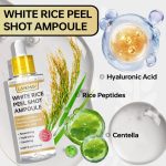 Sérum LANEMAY White Rice Peel Shot (100ml) – Ampoule Éclat au Riz Blanc, Peptides & Centella – Hydratant Intense, Lissant et Apaisant – Pour un Teint Lumineux et une Peau Repulpée – Image 3
