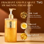 Gel Douche de Luxe TWG 24K Pure Golden – Formule Illuminatrice à l'Or Pur, Glycérol et Vitamine E – Hydratation Intense, Anti-Acné et Éclat du Corps - 500ml – Image 3