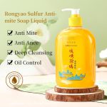 Savon Liquide au Soufre Rongyao – Traitement Anti-Acarien & Anti-Acné – Nettoyage Profond, Contrôle du Sébum et Hydratation – Pour une Peau Douce et Saine - 300ml – Image 2