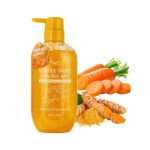 Gel Douche Exfoliant Curcuma & Carotte – Formule Clarifiant Naturelle – Exfoliation Douce, Anti-Taches et Éclat du Teint – Peau Lisse et Unifiée - 520g