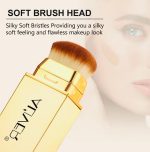 Fond de teint stick 2-en-1, correcteur et fond de teint à couleur changeante, avec pinceaux cosmétiques, blanc ivoire – Image 2